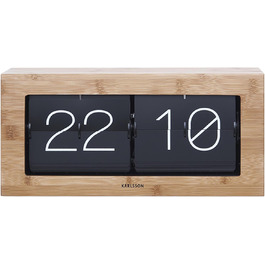 Годинник Karlsson Flip XL настільний і настінний, бамбук, 17,5×37×9 см