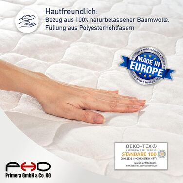 Наматрацник PHD Primera Natural 200x200 см, 100% бавовна, захист для матраца, бокс-спрінг та топера, прати при 40°C