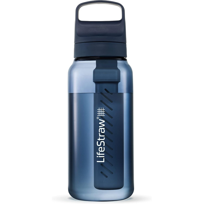 Пляшка LifeStraw Go з фільтром, BPA-free, для води, подорожей і щоденного використання – очищає від бактерій, паразитів, мікропластику, покращує смак