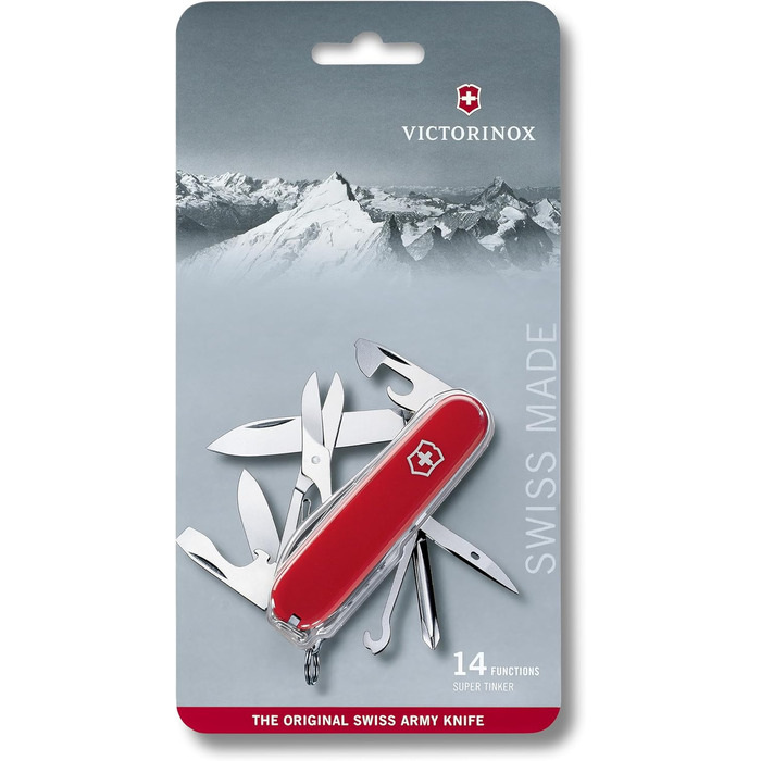 Ніж Victorinox Super Tinker, швейцарський армійський мультитул 14 в 1: лезо, відкривачка, викрутка
