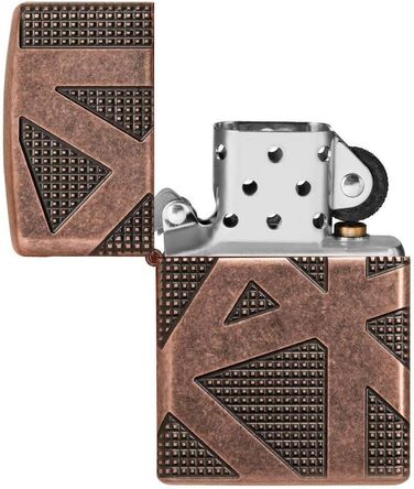 Запальничка Zippo Armor антикварна мідь, геометричний дизайн, 360°, універсальна