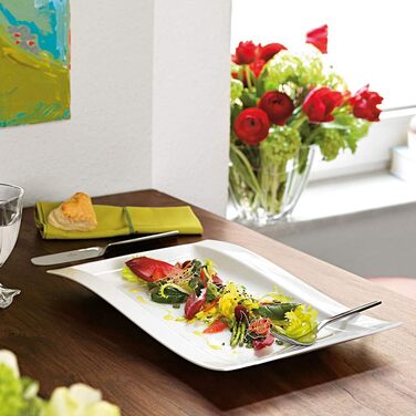 Тарілка Villeroy & Boch New Wave, прямокутна, порцелянова, біла, 37x25 см, набір 4 шт.