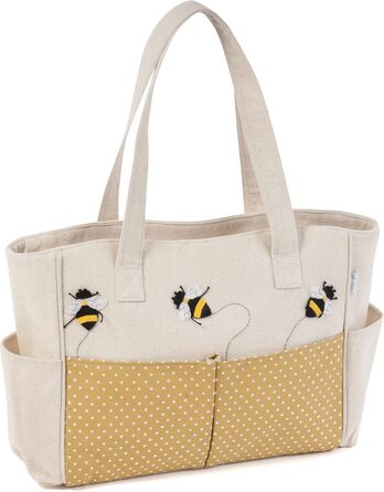 Сумка для рукоділля Hobby Gift, бавовна, з бджолиним принтом, 13x36x31 см