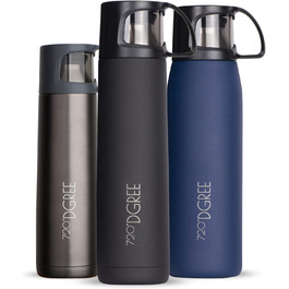 Термос 720°DGREE Follow 1 л з чашкою, нержавіюча сталь, герметичний, BPA-free, зберігає тепло 12 годин, холод 24 години, для кави, чаю, роботи, школи, подорожей