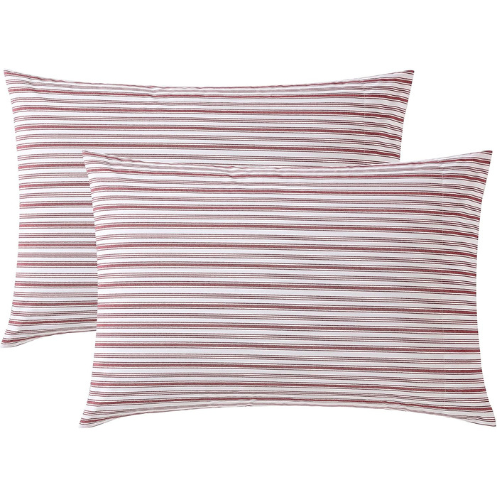 Комплект наволочок Nautica Coleridge Stripe Red, 2 шт., бавовняний перкаль, для ліжка 50,8x76,2 см, стильний декор для дому