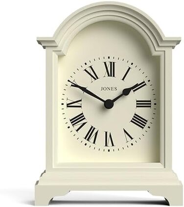 Настільний годинник JONES CLOCKS Bistro, класичний білий, арочний дизайн, для столу, полиці, тумбочки, стильний декор