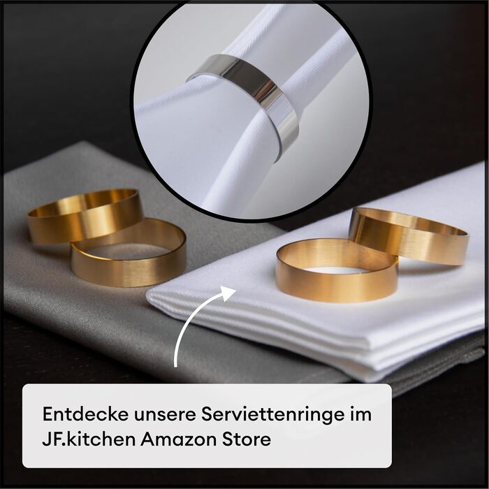 Серветки з бавовни JF.kitchen, 12 шт., 40x40 см, білі, преміум-якість, з інструкцією по складанню
