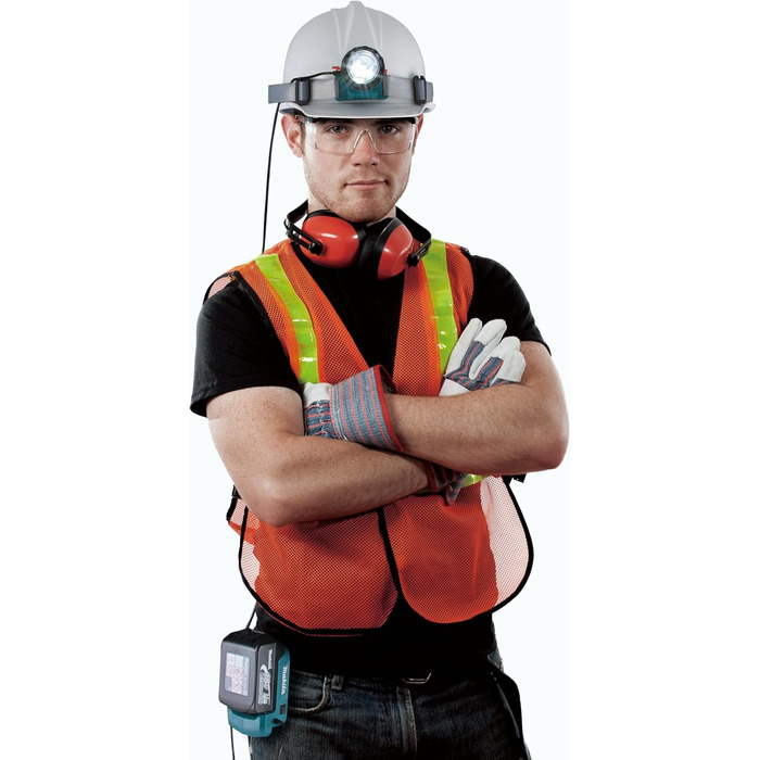 Лобовий ліхтар Makita DML800 LED, 14,4-18В, 100 люмен, без акумулятора та зарядного, з 120 см кабелем, регульований на 90°, для інструментів Makita