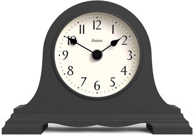 Настільний годинник JONES CLOCKS Speakeasy у класичному стилі Наполеонівської шапки, темно-сірий, для столу, полиці чи тумбочки