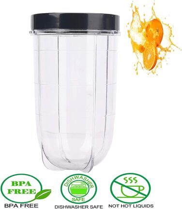Набір із 3-х чаш для блендера Magic Bullet 250 Вт, 473 мл, із кришками, сумісні з Magic Bullet 250 Вт міксером-соковижималкою, запасні стакани