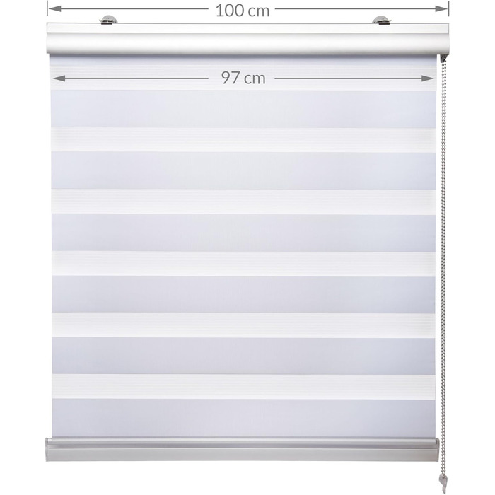 Рулонна штора Sol Royal Duo Rollo DK9 100x160 см без свердління, преміум, з кріпленням Klemmfix, подвійна, широкі смуги, біла
