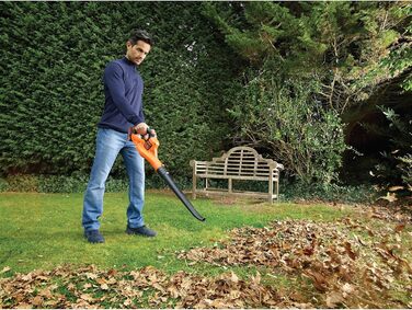 Акумуляторний повітродув Black+Decker GWC1820PCB 18В, швидкість до 209 км/год, для листя і сміття, без акумулятора та зарядки