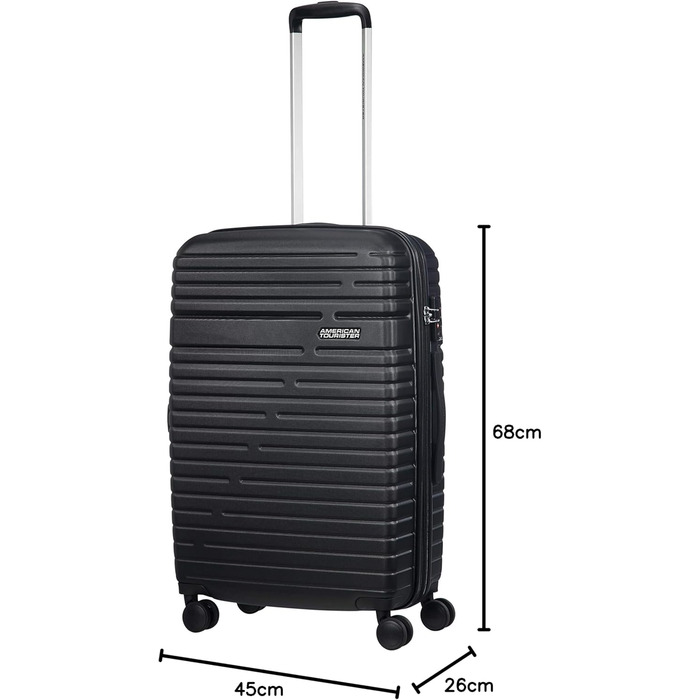 Валіза American Tourister Aero Racer Spinner 68 см, розширювана, 75,5 л, чорна