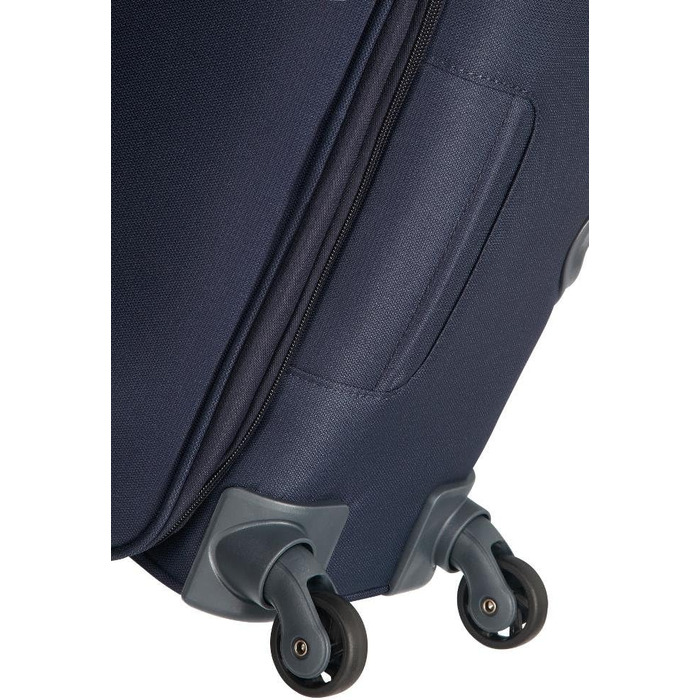 Валіза Samsonite Base Boost Spinner M, розширювана, 66 см, 67,5–73,5 л, чорна/синя, дорожня валіза на 4 колесах