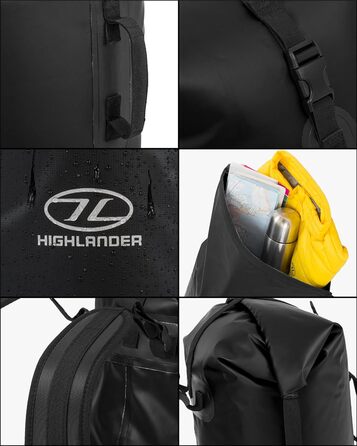 Рюкзак-мiшок Highlander Troon, чорний, 70 л, 62x34x34 см