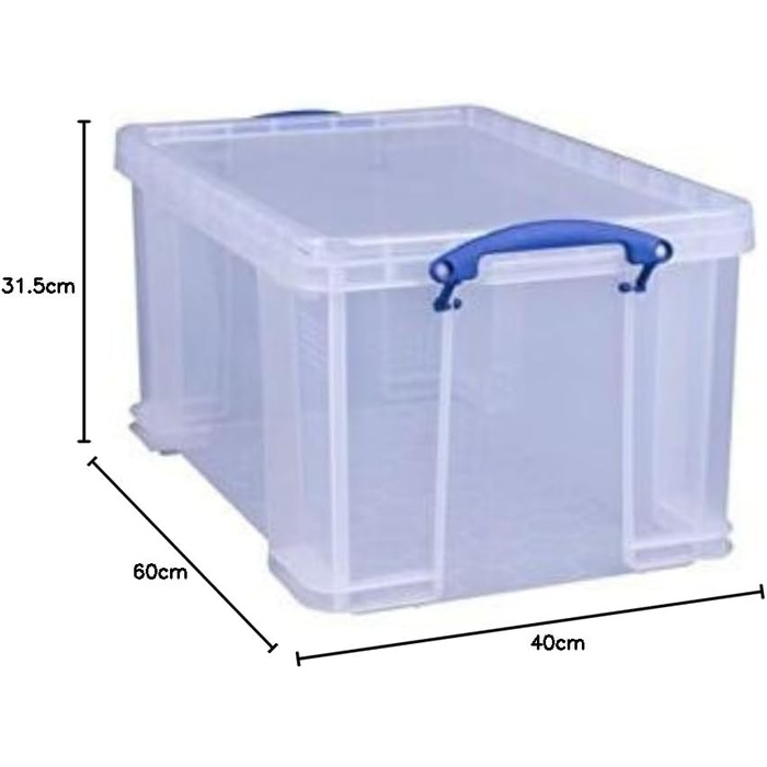Пластиковий контейнер Really Useful Box 3 шт. по 48 л, прозорий, 60x40x31,5 см