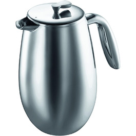 Френч-прес Bodum Columbia 1 л, подвійні стінки, нержавіюча сталь, для кави, можна мити в посудомийці, глянцевий