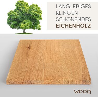 Дошка для нарізання з дуба 35x25x2 см, FSC, з канавкою для соку, велика, міцна, європейська якість