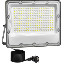 2 шт. LED прожектори для вулиці 100Вт, суперяскраві 8910Лм, холодне світло 6500K, IP66 водонепроникні, з євровилкою, для безпеки, двору, саду