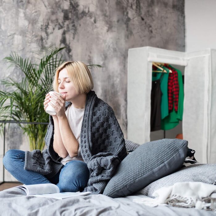 Кутова шафа Relaxdays 3 покоління, 8 полиць, 2 штанги, модульна, з дверцятами, 169x100x83 см, біла