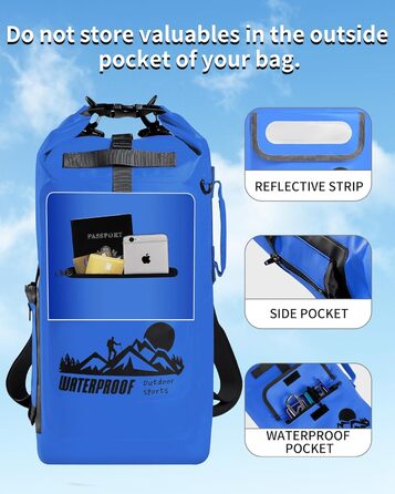 Водонепроникний рюкзак IDRYBAG Dry Bag 20/30/40 л для каякінгу, плаваючий гермомішок для водних видів спорту