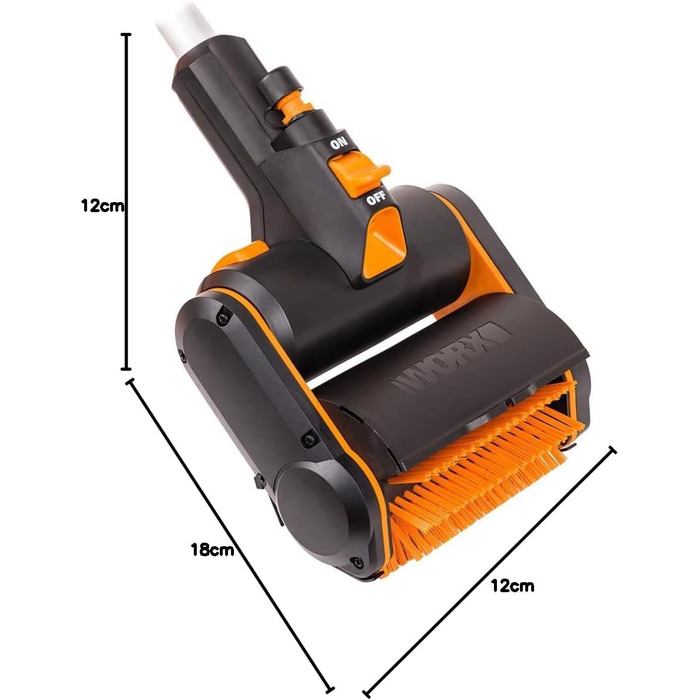 Акумуляторна мультищітка WORX WG441E.9 20В для чищення каменю, бетону та деревини, видалення бур'янів, з водяним підключенням, без акумулятора та зарядного, сумісна з PowerShare, жорстка щітка для кам'яних поверхонь