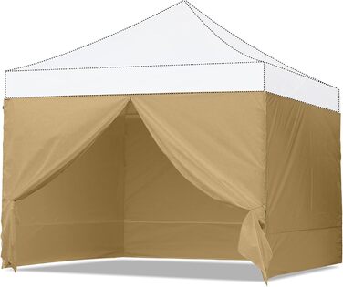 Бічна стінка для тенту ABCCANOPY 3x3 м, 3 шт, бежевий, захист від сонця