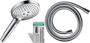 Душова лійка hansgrohe Raindance Select S EcoSmart 9 л/хв, 3 режими, антикальц, кругла (120 мм), з шлангом, хром