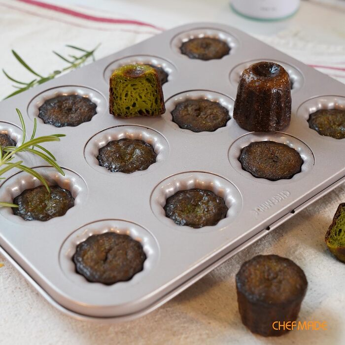 Форма для випікання CHEFMADE, міні канеле, антипригарна, 12 отворів, для кексів і мафінів, шампань золото