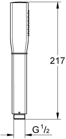 Душова лійка GROHE Vitalio Get, 1 режим, антикальк, для проточних водонагрівачів, подвійна стінка, срібляста, Grandera, квадратна