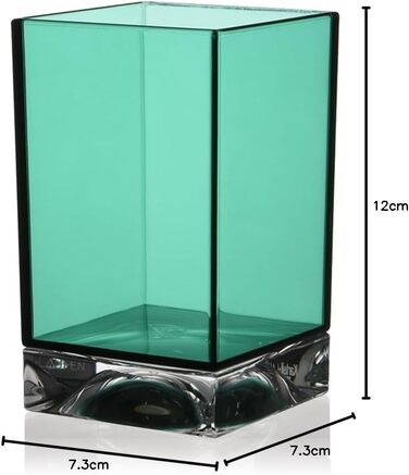 Підставка для зубних щіток Kartell Boxy, пластик, прозора, 7x7x12 см, бірюзова