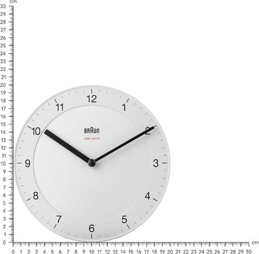 Настінний годинник Braun BC06W-DCF, радіокерований, тиха робота, 20 см, білий, класичний стиль, центральноєвропейський час