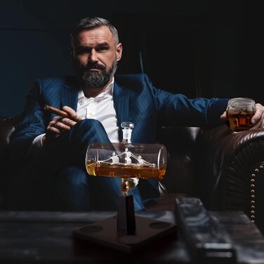 Набір графинів для віскі Oak & Steel - графин і 6 келихів