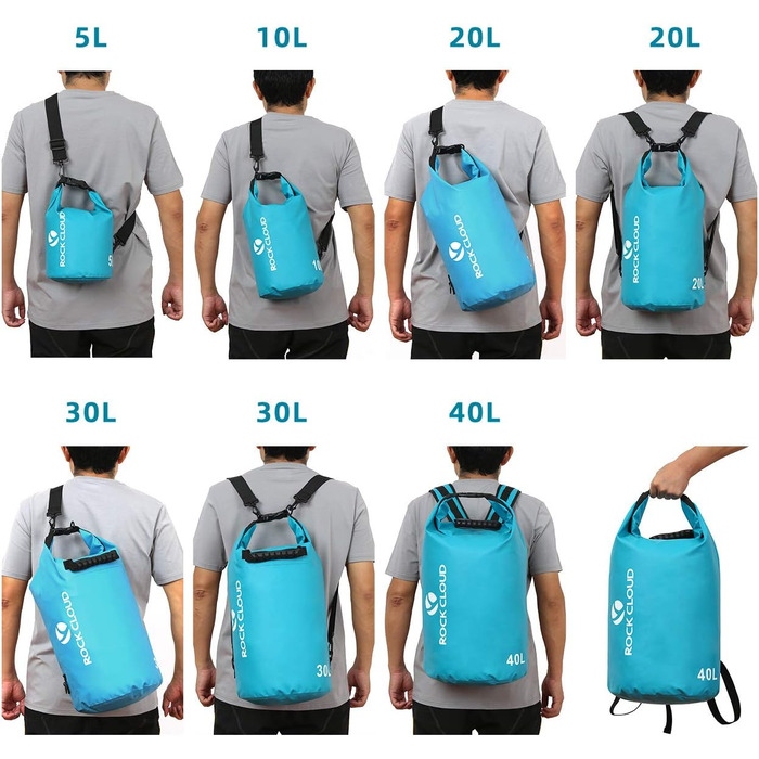 Водонепроникний мішок Dry Bag 30 л для каякінгу, рафтингу, човна, пляжу, серфінгу, купання, каное, кемпінгу, риболовлі, лиж, чорний