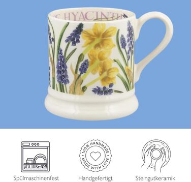 Керамічна чашка Emma Bridgewater 1/2 пінти, велика кам'яна чашка для кави, капучино, латте, чаю, подарункова чашка з дизайном «Тете і мускарі», преміум кераміка