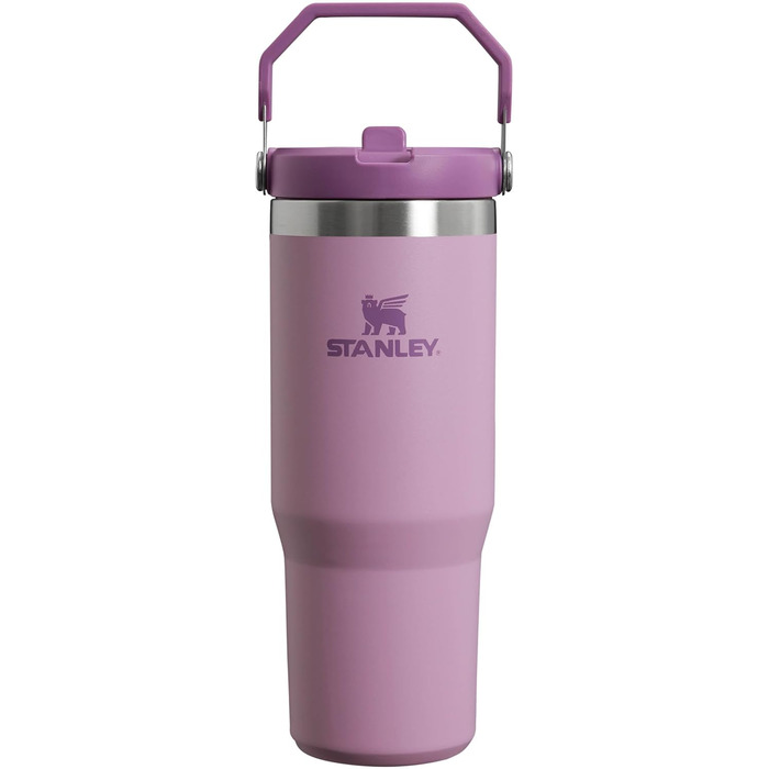 Термокружка Stanley Flip Straw 0.89 л з трубочкою, тримає холод 12+ годин, спортивна пляшка для води, BPA Free, миється в посудомийній машині, лілова