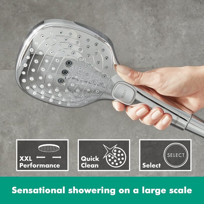 Душова лійка hansgrohe Raindance Select E 120x120 мм, 9 л/хв, 3 режими, EcoSmart, антикальцій, хром