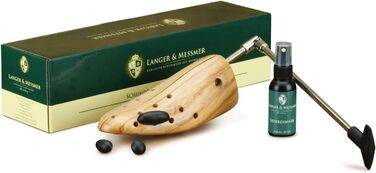 Розпірка для взуття Langer & Messmer для жінок, дерев'яна, для розтягування туфель, чобіт і високих підборів, бук, металевий механізм, спрей для розтягування шкіри, розмір 40/42
