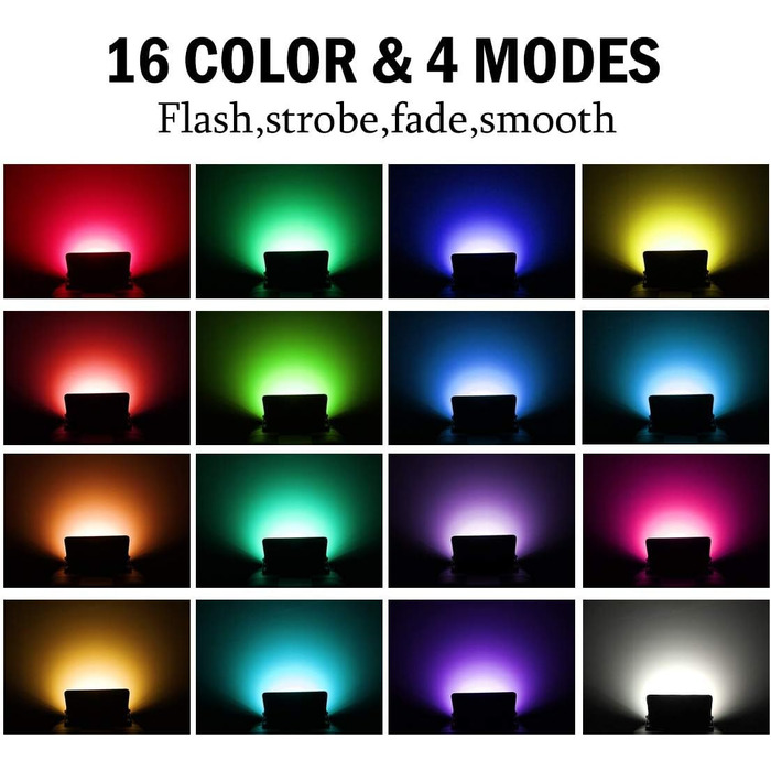 LED прожектори T-SUN 100W, 16 кольорів, IP66, для вулиці та саду, з пультом, набір 2 шт.