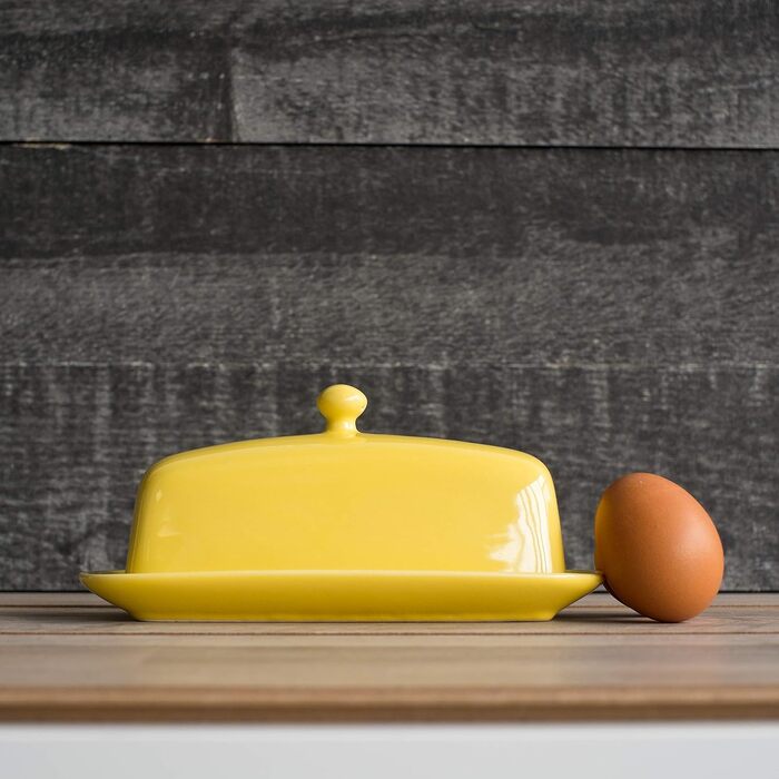 Маслянка прямокутна Now Designs, жовта, керамічна