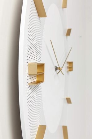 Настінний годинник Kare Design Leonardo, 49 см, золото, алюміній, сучасний стиль, круглий, для вітальні, спальні, офісу, без батарейок