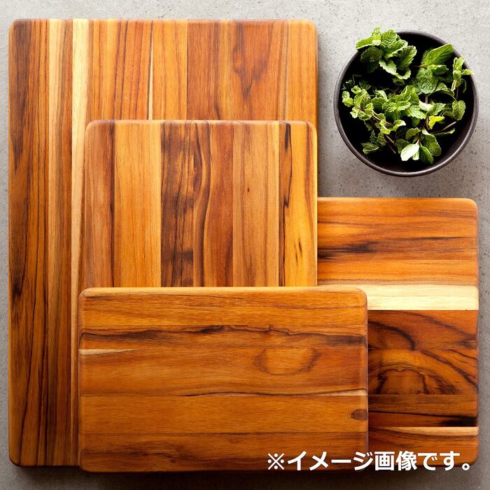 Дошка для нарізання Teakhaus Essential з тикового дерева, велика, 40x28x1,4 см, FSC сертифікат, мінімалістичний дизайн, кухонна дерев'яна дошка для чистого нарізання