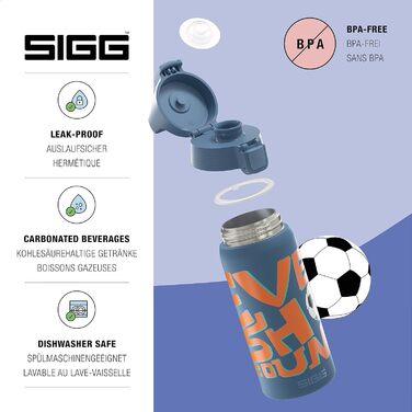 SIGG ізольована дитяча термос-пляшка Shield Therm ONE 0,5 л для газованих напоїв, герметична, легка, BPA-free (5 Ballgame)