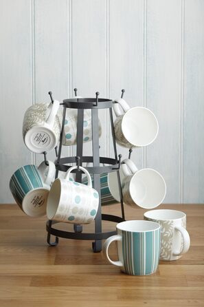 Підставка для кружок KitchenCraft Living Nostalgia, сіра, 34x18,5 см