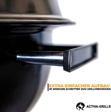 ACTIVA Kugelgrill Montenegro – Преміум гриль-барбекю на вугіллі з регульованою вентиляцією, кришкою та міцною решіткою