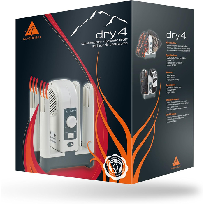 Сушарка для взуття Alpenheat, електрична, універсальний розмір, біло-сіра