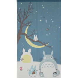 Штора-норен Studio Ghibli Totoro, зимове небо та півмісяць, декоративний гобелен для стіни