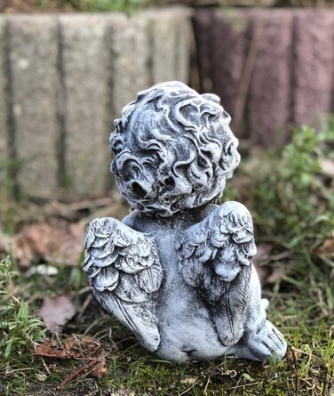 Фігурка янгола з масивного каменю stoneandstyle, морозостійка, для саду, декоративна статуетка, стійка до погодних умов до -30°C