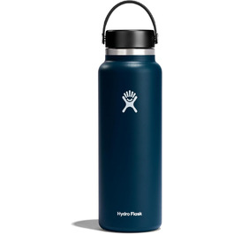 Термобутилка HYDRO FLASK 1180 мл із нержавіючої сталі, ізольована спортивна пляшка для води з герметичною кришкою та ручкою, підходить для посудомийної машини, колір індиго