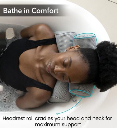Подушка для ванни Everlasting Comfort – ортопедична, підтримка голови, шиї та спини, люкс, для ванни та спа